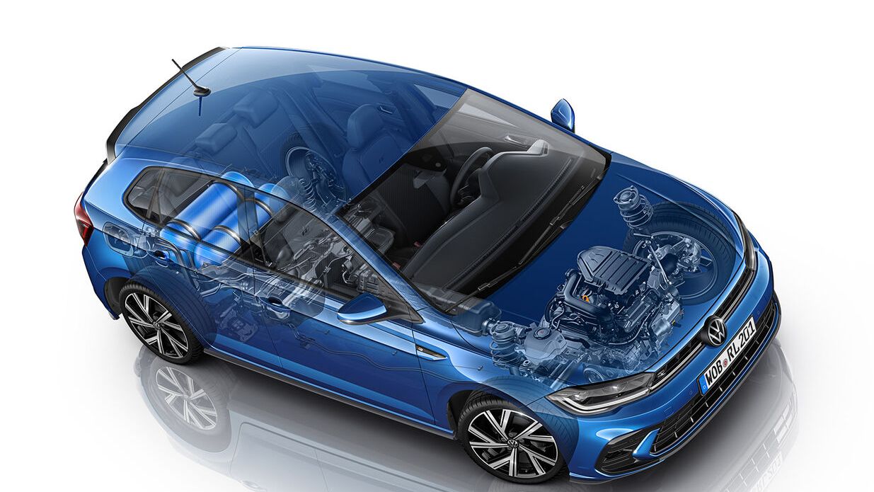 VW Polo Airbags Grafik zur Verdeutlichung wie sich im VW Polo die Airbags öffnen.